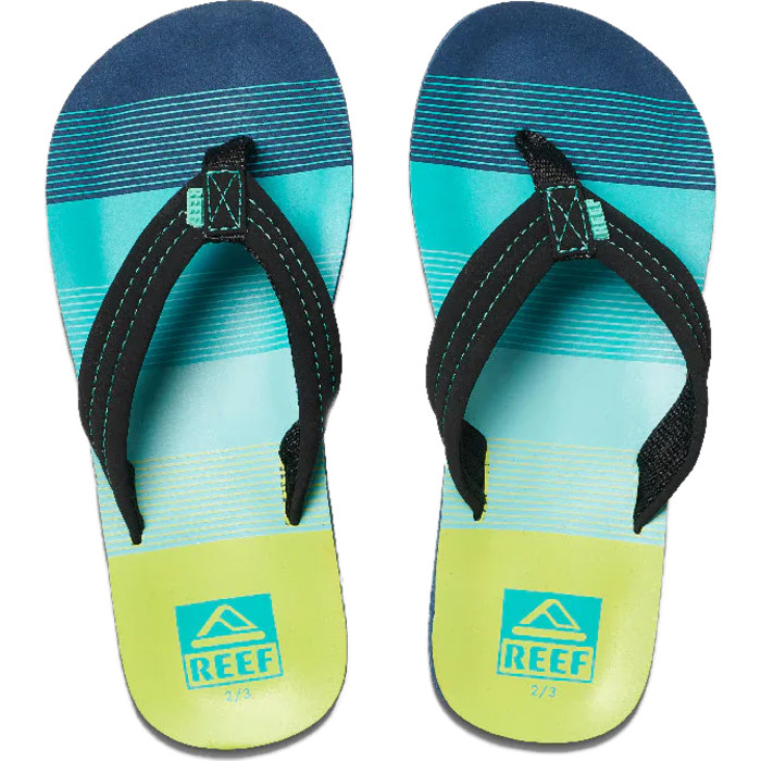 2023 Reef Kids Ahi Flip Flops CJ2050 - Aqua / Green